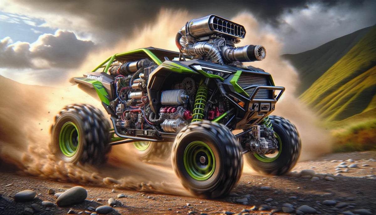 Kawasaki KRX 1000 off-road vehicle with Kraftwerks Supercharger System boosting horsepower and performance