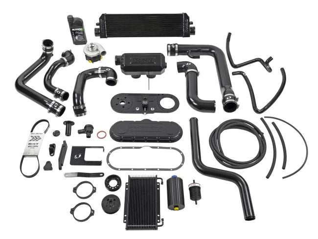 Kawasaki KRX 1000 supercharger kit with pipes, intercooler, and components for off-road performance upgrade