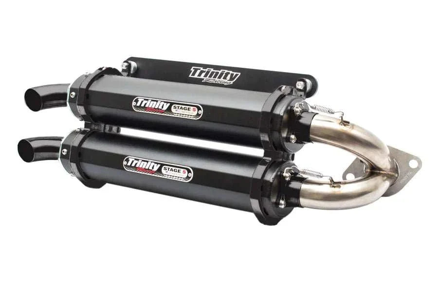 Trinity Racing Stage 5 dual muffler exhaust in black