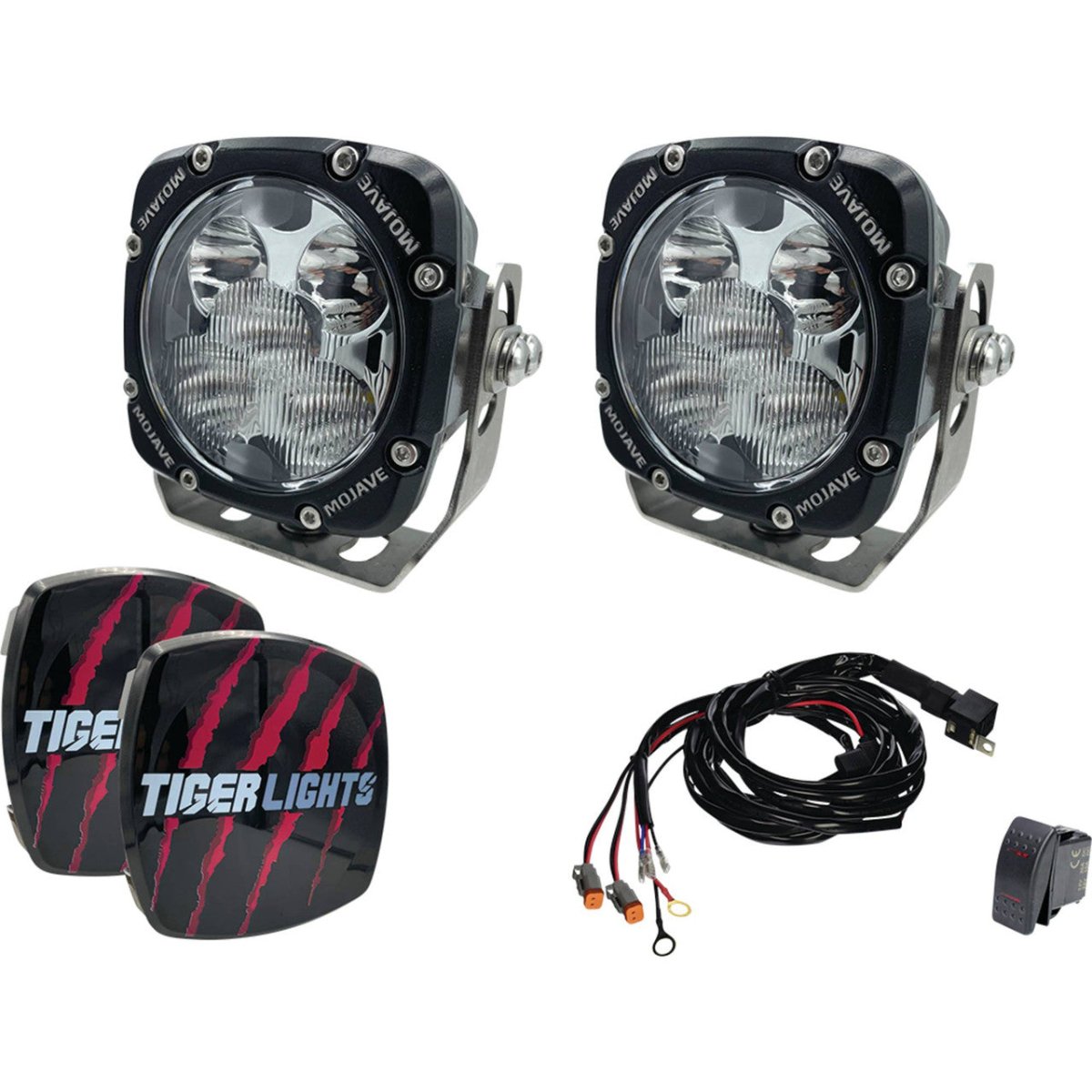 3 Faros LED Cuadrados para Jeep RZR Todoterreno Lumen ATV-5013 2