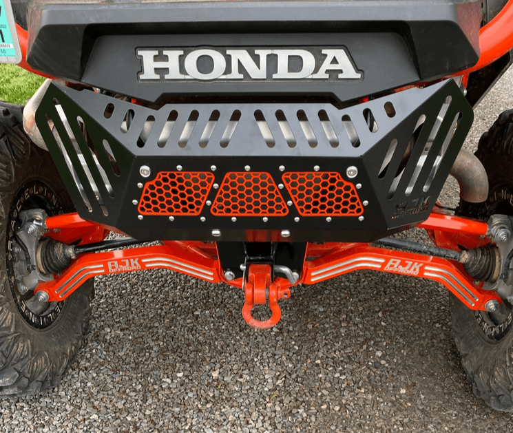 Honda Talon Exhaust Cover — Honda Talon Exhaust Cover by AJK Offroad in Black Front Straight On View