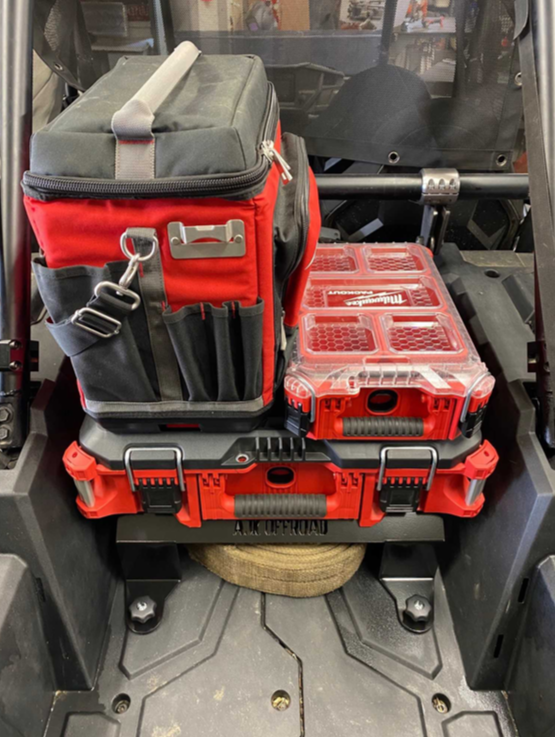 Polaris RZR Packout Mount Tall — Polaris RZR Packout Mount Tall by AJK Offroad with 3 Kits Installed