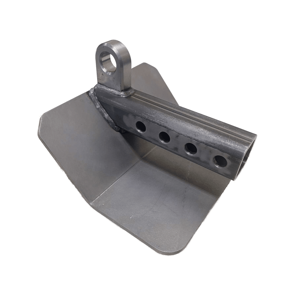Hitch Skid with Recovery Point — Hitch Skid with Recovery Point by AJK Offroad Side Angle View in Gray