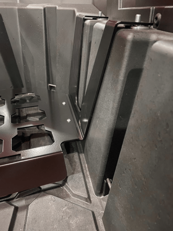 Polaris RZR Pro XP / Turbo R / Pro S Packout Mount — Polaris RZR PRO XP / Turbo R Packout Mount by AJK Offroad Close Up of Where the Mount is Secured by Screws