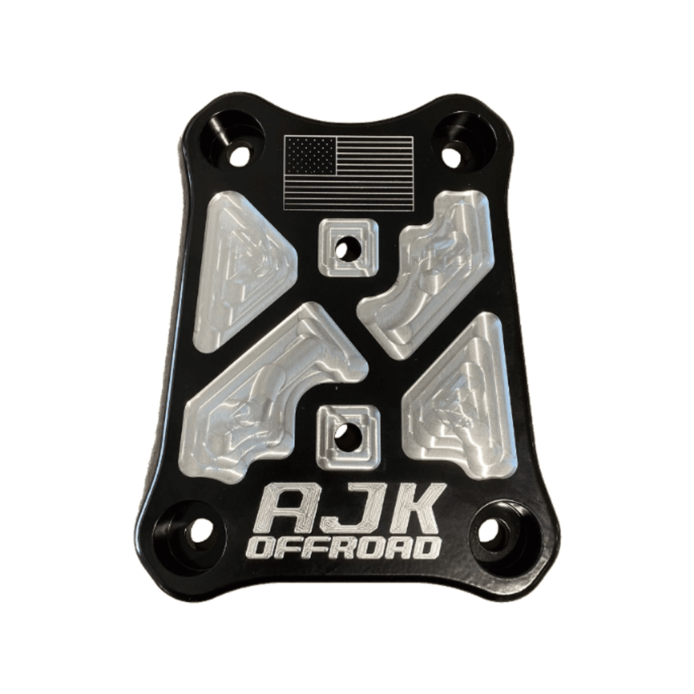 Polaris Pro R / Turbo R / Pro S Billet Radius Rod Plate / Pull Plate — Polaris Pro R / Turbo R Billet Radius Rod Plate / Pull Plate by AJK Offroad Rod Plate in Black