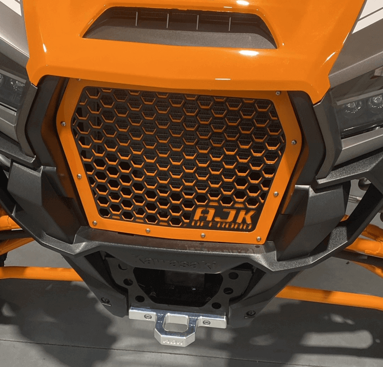 Kawasaki KRX Front Grille — Kawasaki KRX Front Grill by AJK Offroad in Orange Front View