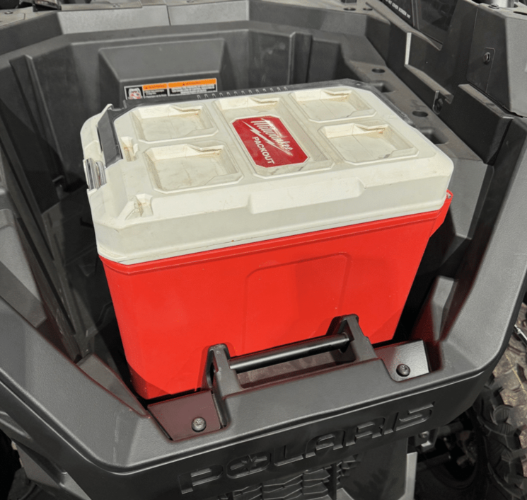 Polaris RZR Pro XP / Turbo R / Pro S Packout Mount — Polaris RZR PRO XP / Turbo R Packout Mount by AJK Offroad with Miluakee Packout Cooler
