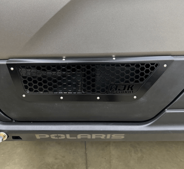 Polaris Xpedition Vented Lower Doors Inserts — Polaris Xpedition Vented Lower Doors Inserts by AJK Offroad Close Up of Front Door with See-though Vents in Black
