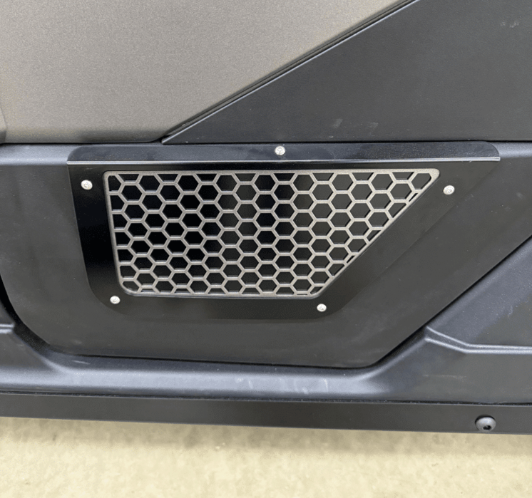 Polaris Xpedition Vented Lower Doors Inserts — Polaris Xpedition Vented Lower Doors Inserts by AJK Offroad Close Up of Rear Door In Silver