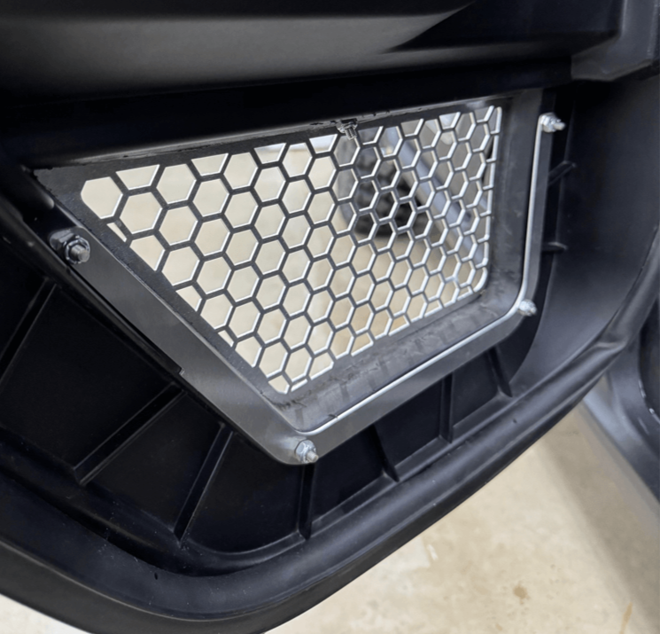 Polaris Xpedition Vented Lower Doors Inserts — Polaris Xpedition Vented Lower Doors Inserts by AJK Offroad Side Close Up of Interior of Vents in Raw Aluminum