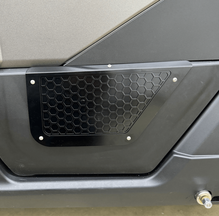 Polaris Xpedition Vented Lower Doors Inserts — Polaris Xpedition Vented Lower Doors Inserts by AJK Offroad Close Up of Rear Vented Door in Black