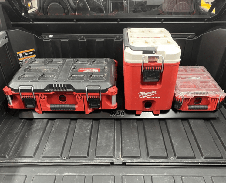 Polaris Xpedition Packout Mount — Polaris Xpedition Packout Mount by AJK Offroad with 3 Milwaukee Kits including the cooler and flat kit