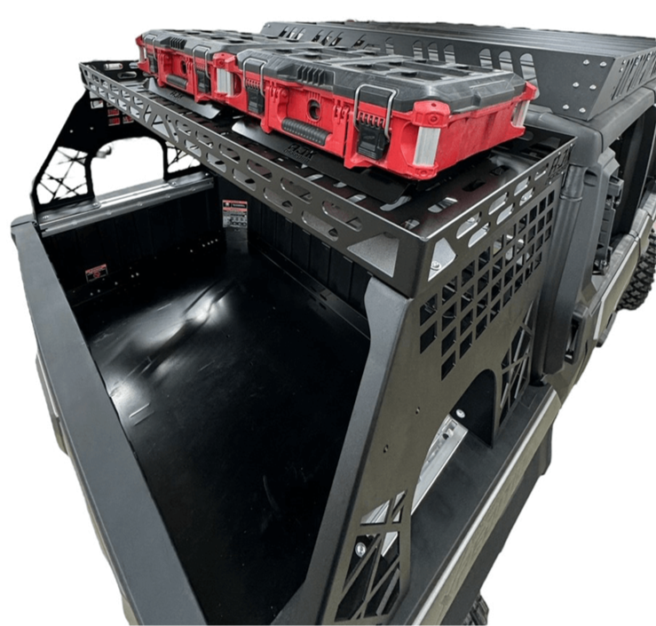 Polaris Xpedition Headache Rack – ¾ Rack — Polaris Xpedition Headache Rack 3/4 Rack by AJK Offroad Side Back View with Loadouts
