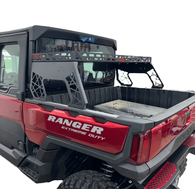 Polaris Ranger XD 1500 Short Headache Rack 3/4 Rack — Polaris Ranger 1500XD Short Headache Rack 3/4 Rack by AJK Offroad Far Side Back View