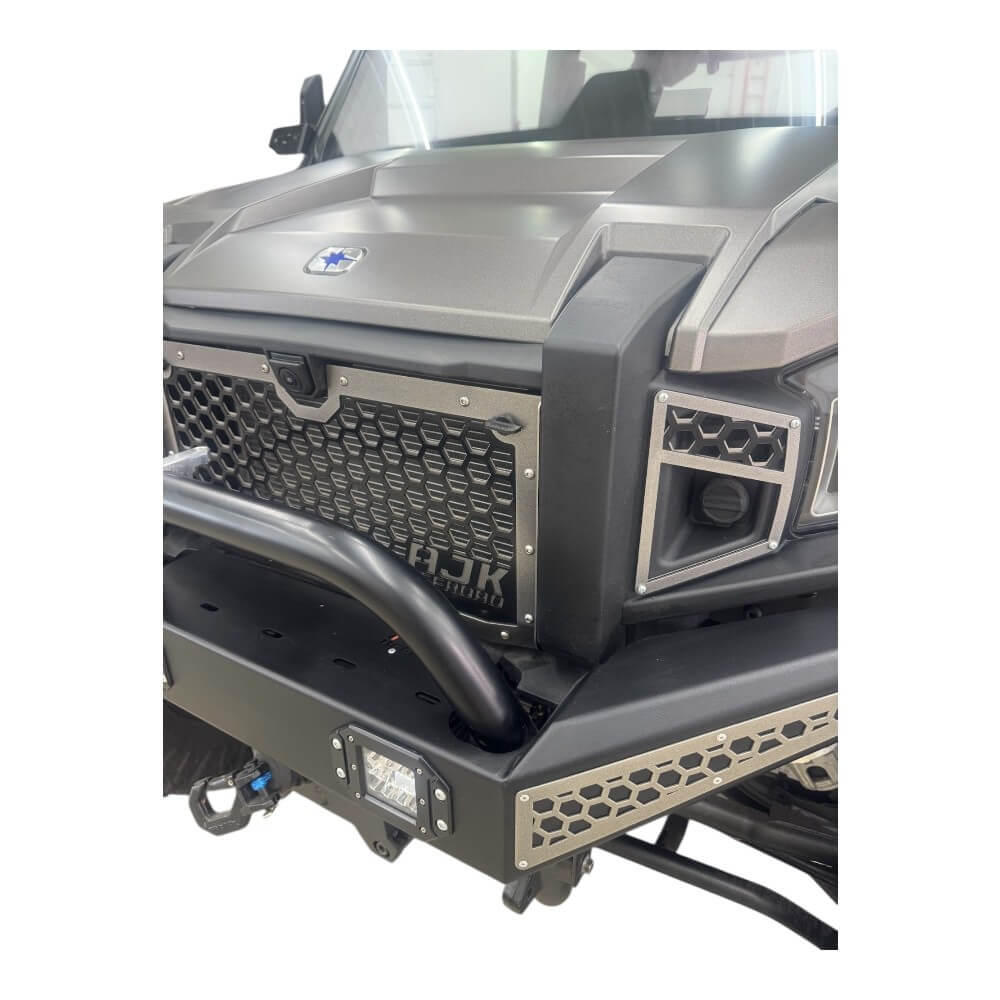 Polaris Xpedition Grille — Polaris Xpedition Grill by AJK Offroad Installed Farther Back Right Side View