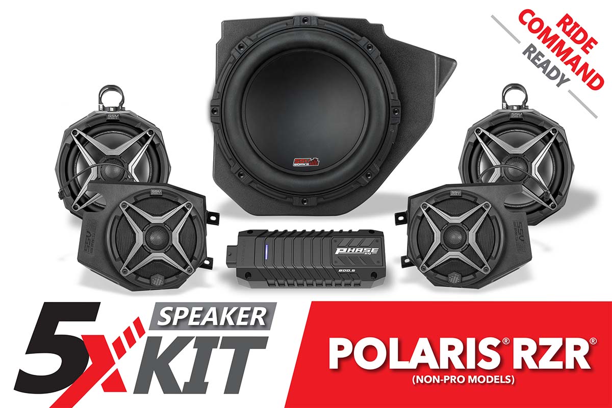 2014 - 2023 Polaris RZR Phase X SSV 5 - Speaker Plug - & - Play System for Ride Command - Rad UTV Parts