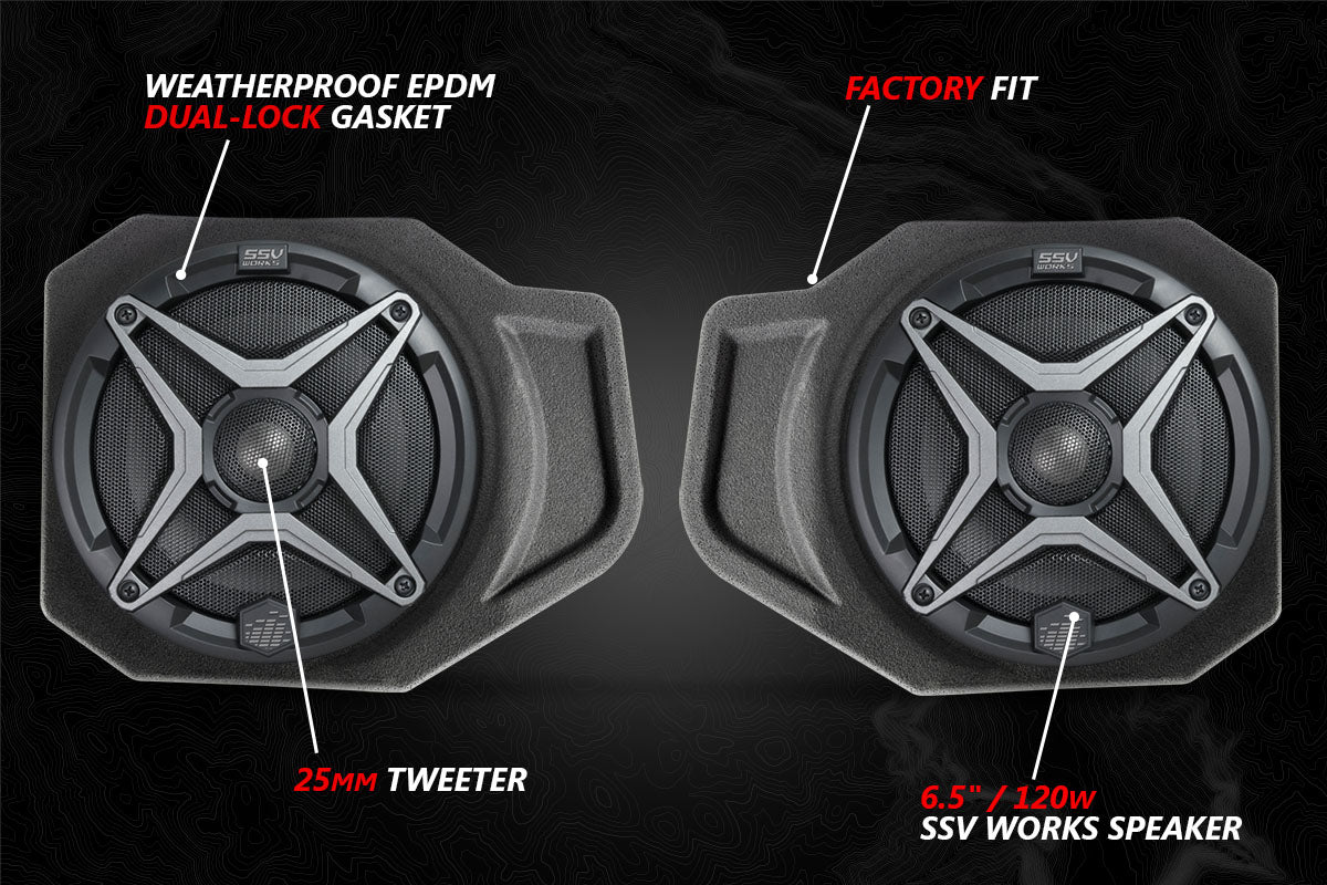 2018 - 2024 Polaris Ranger XP1000 A - Spec SSV Works 3 - Speaker Audio System w/JVC - Rad UTV Parts