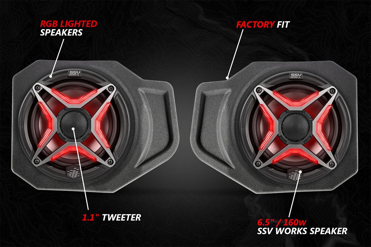 2018 - 2024 Polaris Ranger XP1000 V - Spec 3 - Speaker Audio System for Ride Command - Rad UTV Parts