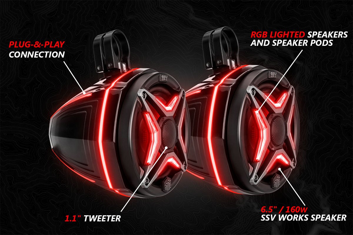 2018 - 2024 Polaris Ranger XP1000 V - Spec 5 - Speaker Audio System for Ride Command - Rad UTV Parts