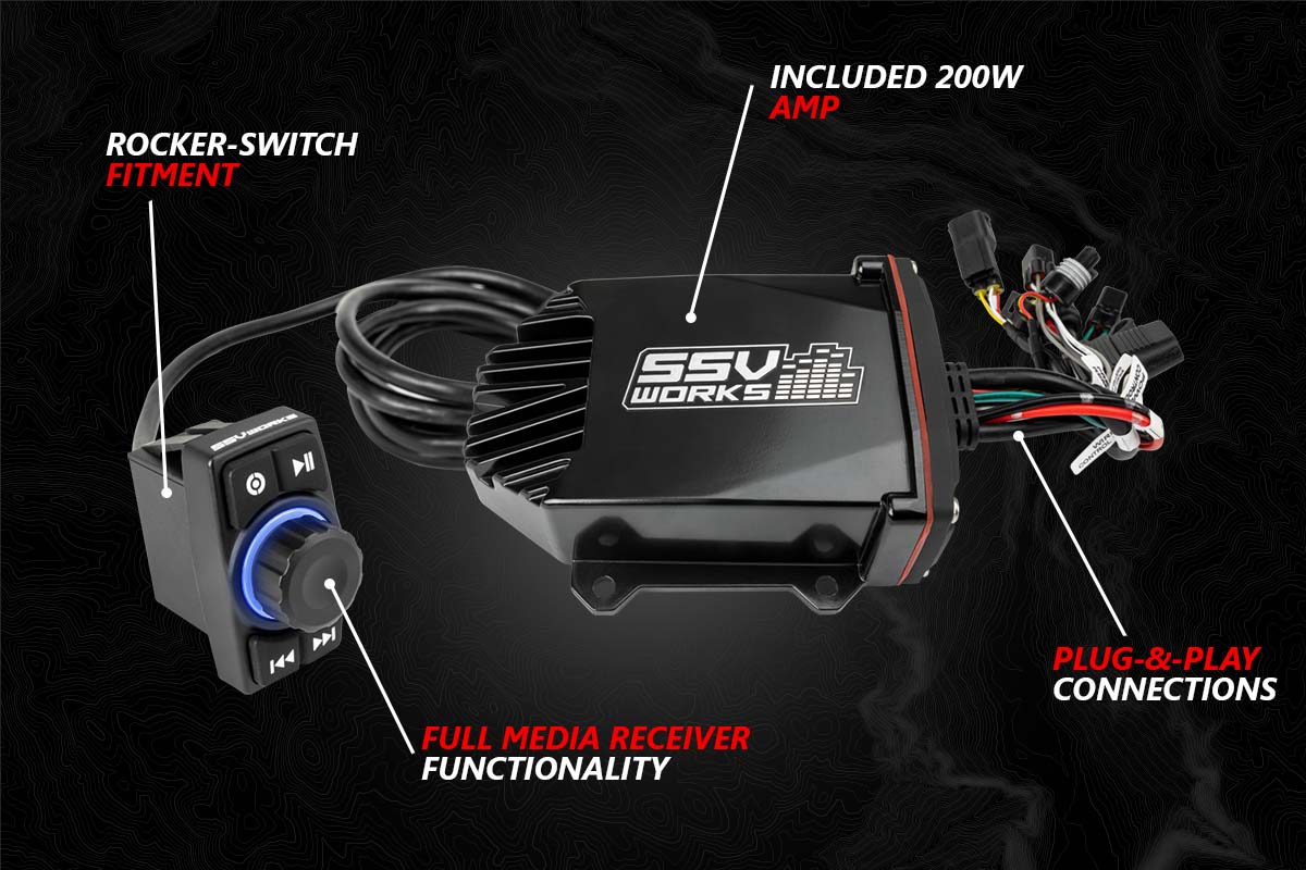 2020 - 2024 Kawasaki KRX1000 2 - Seater A - Spec 3 - Speaker SSV Works Audio - Kit - Rad UTV Parts