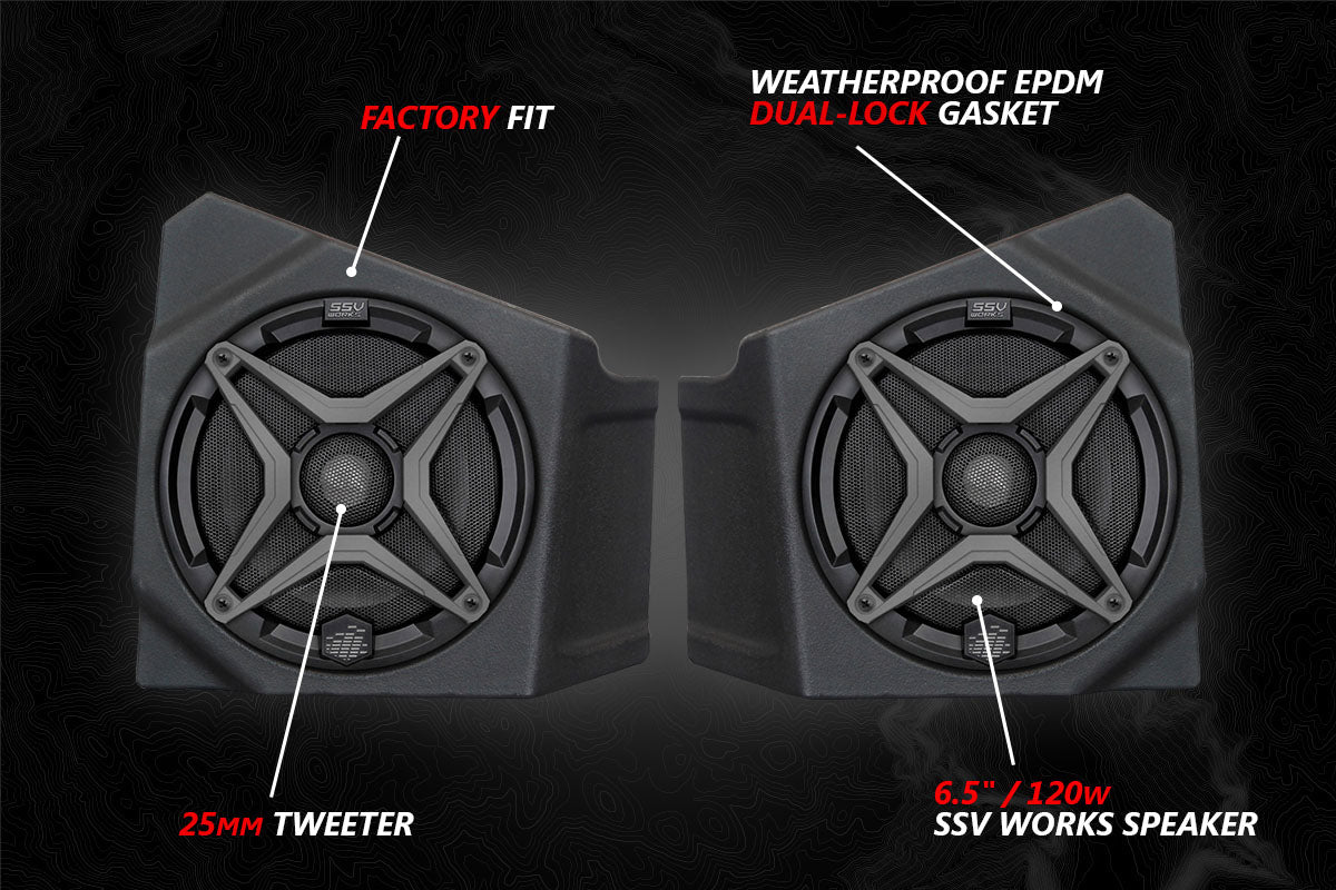 2020 - 2024 Kawasaki KRX1000 2 - Seater Phase X 5 - Speaker SSV Works Audio - Kit - Rad UTV Parts