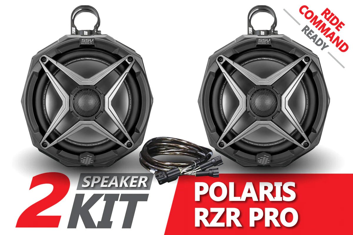 2021 - 2024 Polaris RZR Pro 8in Cage - Mounted Speaker Pods for Ride - Command - Rad UTV Parts