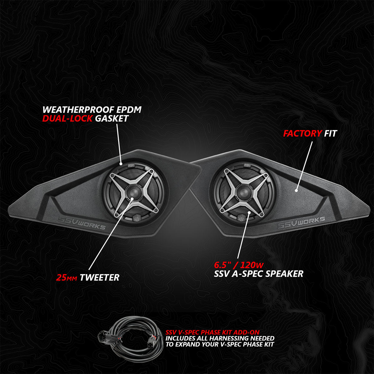 2024 - 2025 Can - Am® Maverick R 6.5" Lower Door - Pocket Speaker - Pods - Rad UTV Parts