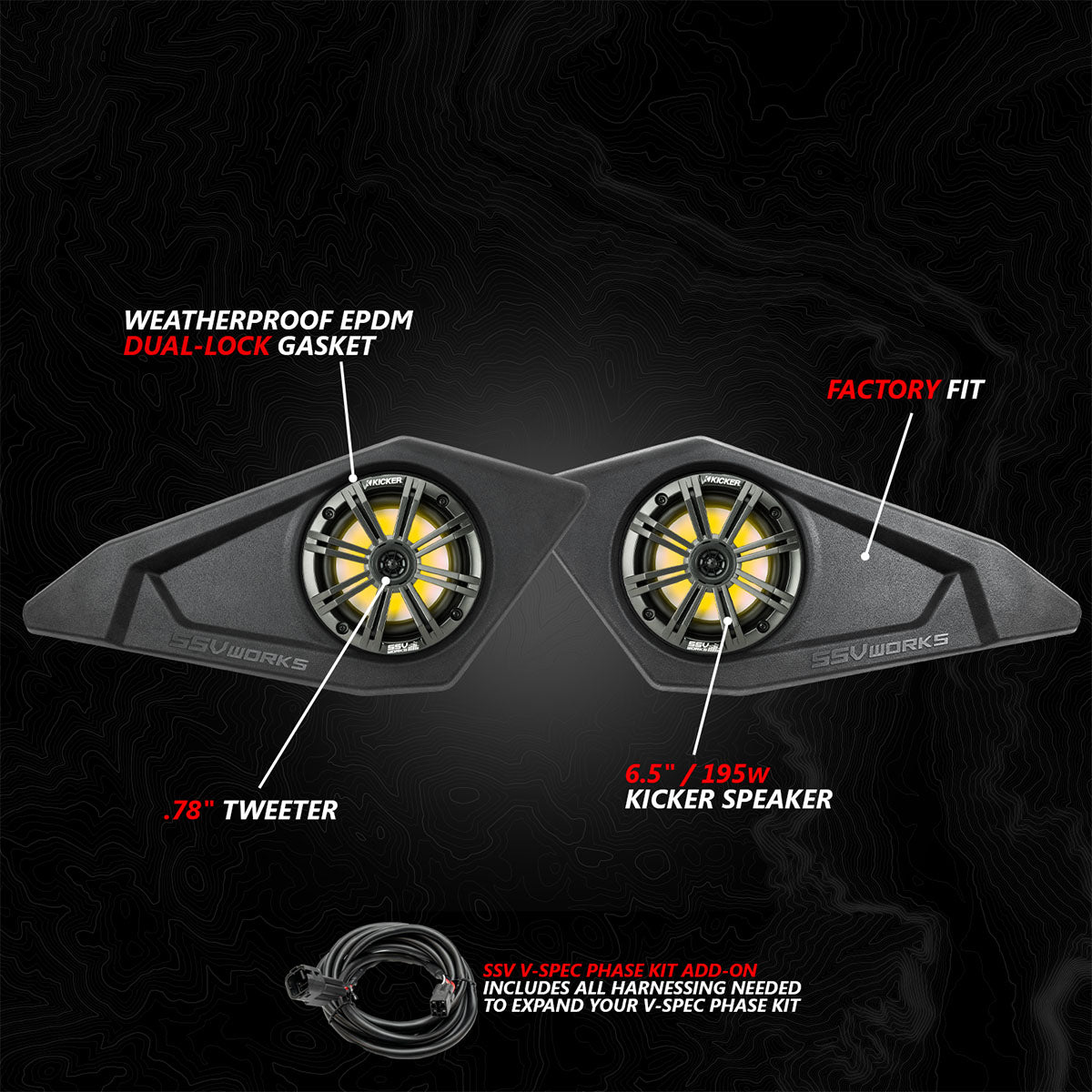 2024 - 2025 Can - Am® Maverick R 6.5" Lower Door - Pocket Speaker - Pods - Rad UTV Parts