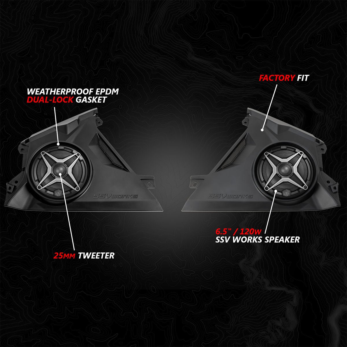 2024 - 2025 Can - Am® Maverick R, Phase - 4 A - Spec 800watt 5 - Speaker System - Rad UTV Parts