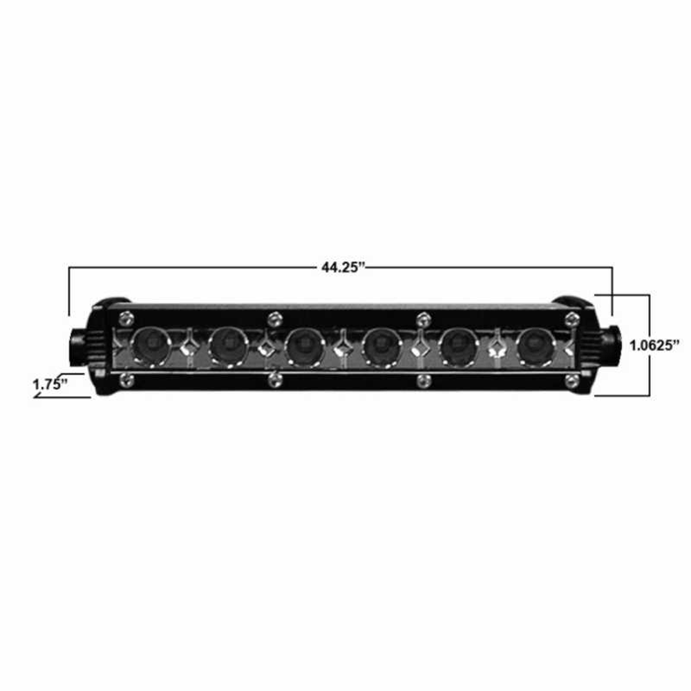 Ultra Slim Single Row 44.25" Light Bar — Ultra Slim Single Row 44.25" Light Bar by AJK Offroad Close Up of Specs