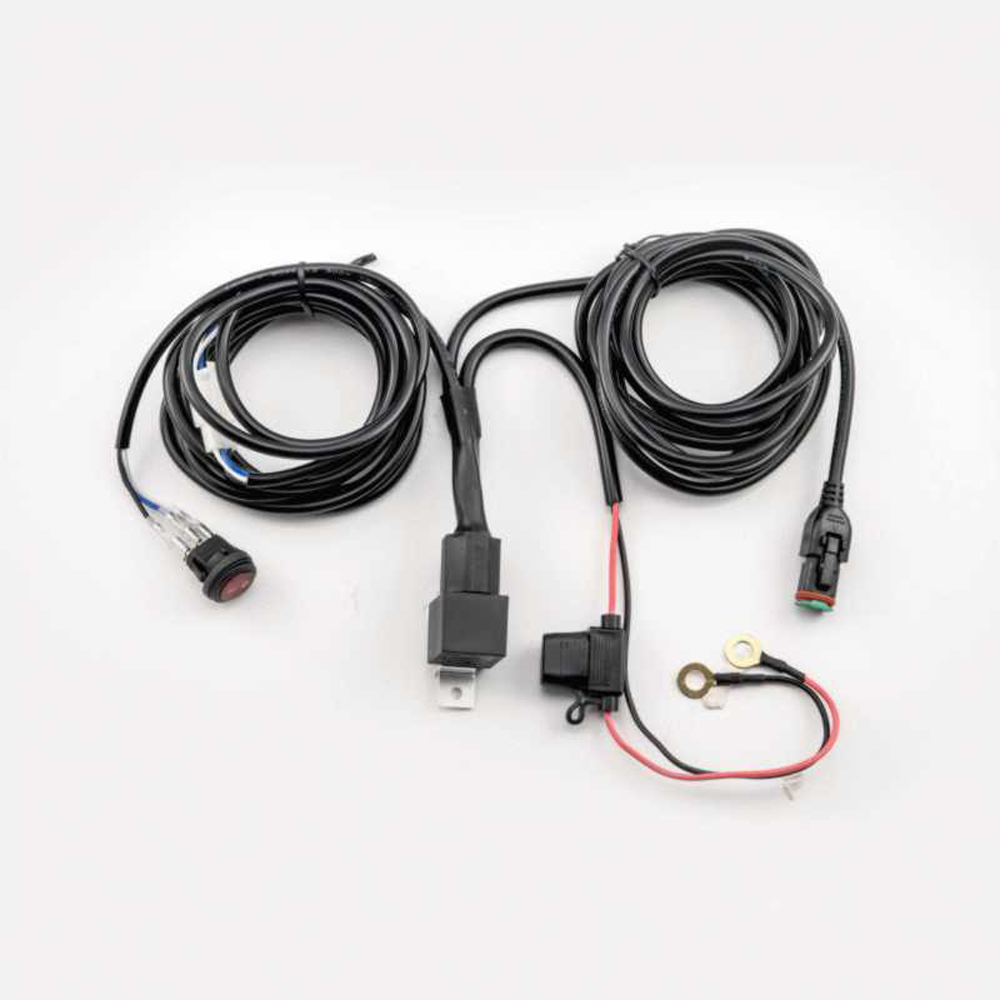 Dual Row High Output 8" Light Bar — Dual Row High Output 8"Light Bar by AJK Offroad Top View of Wires Used for Install