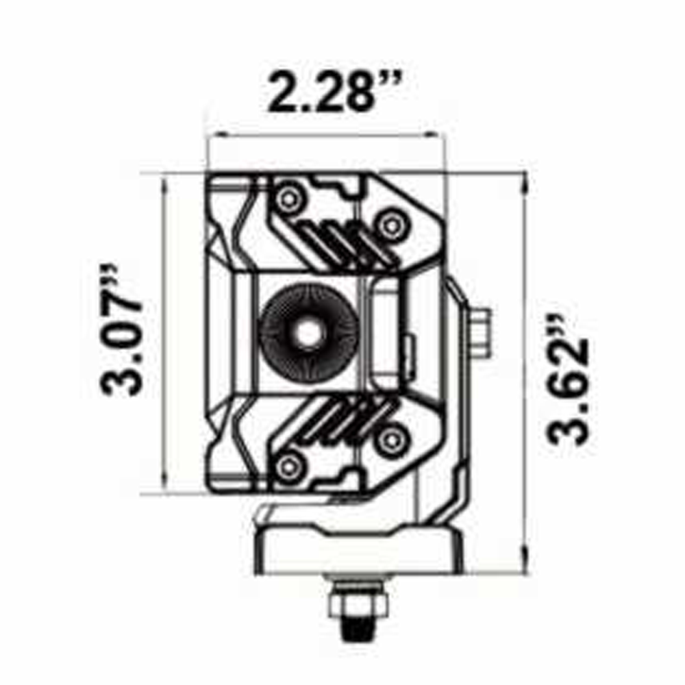 Dual Row High Output 8" Light Bar — Dual Row High Output 8"Light Bar by AJK Offroad Schematic of Side of Light