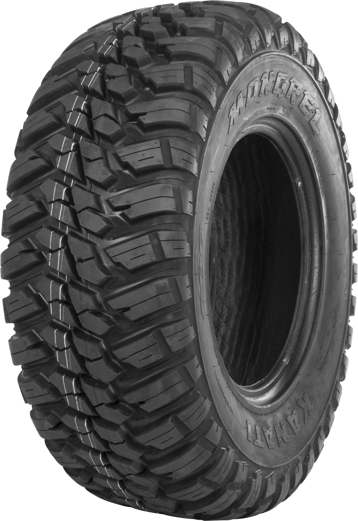 GBC Kanati Mongrel radial tire showing block tread and reinforced sidewall