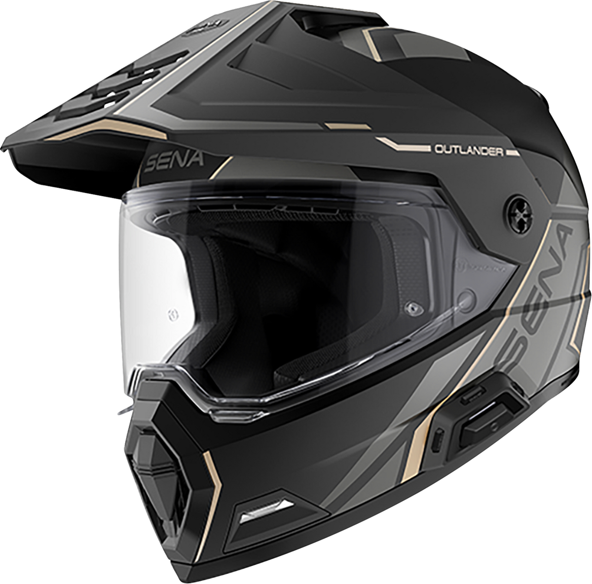 Sena Outlander dual-sport helmet in Matte Black