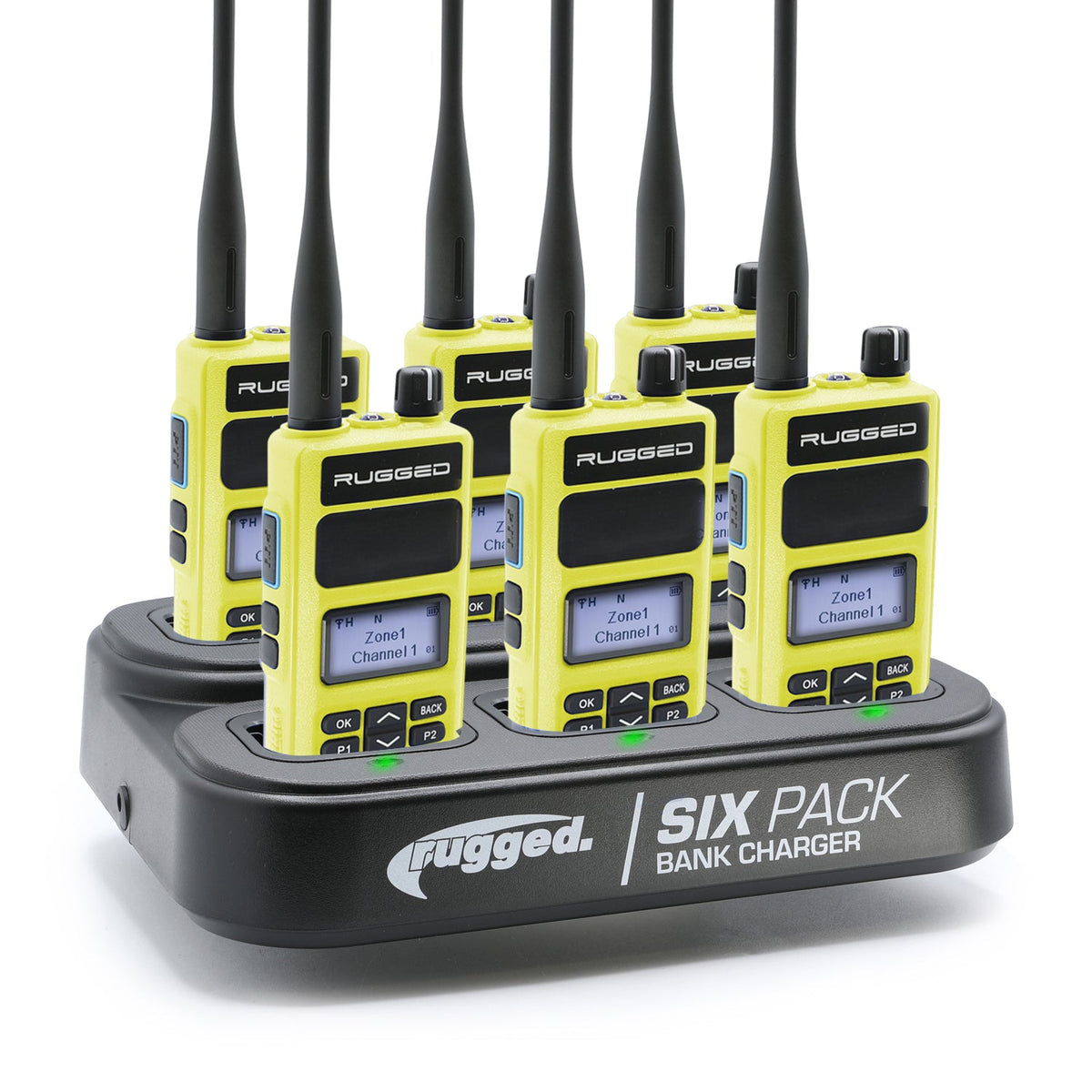 6 PACK - Choose Your Business Band Two Way Handheld Radio – R1 Safety Yellow