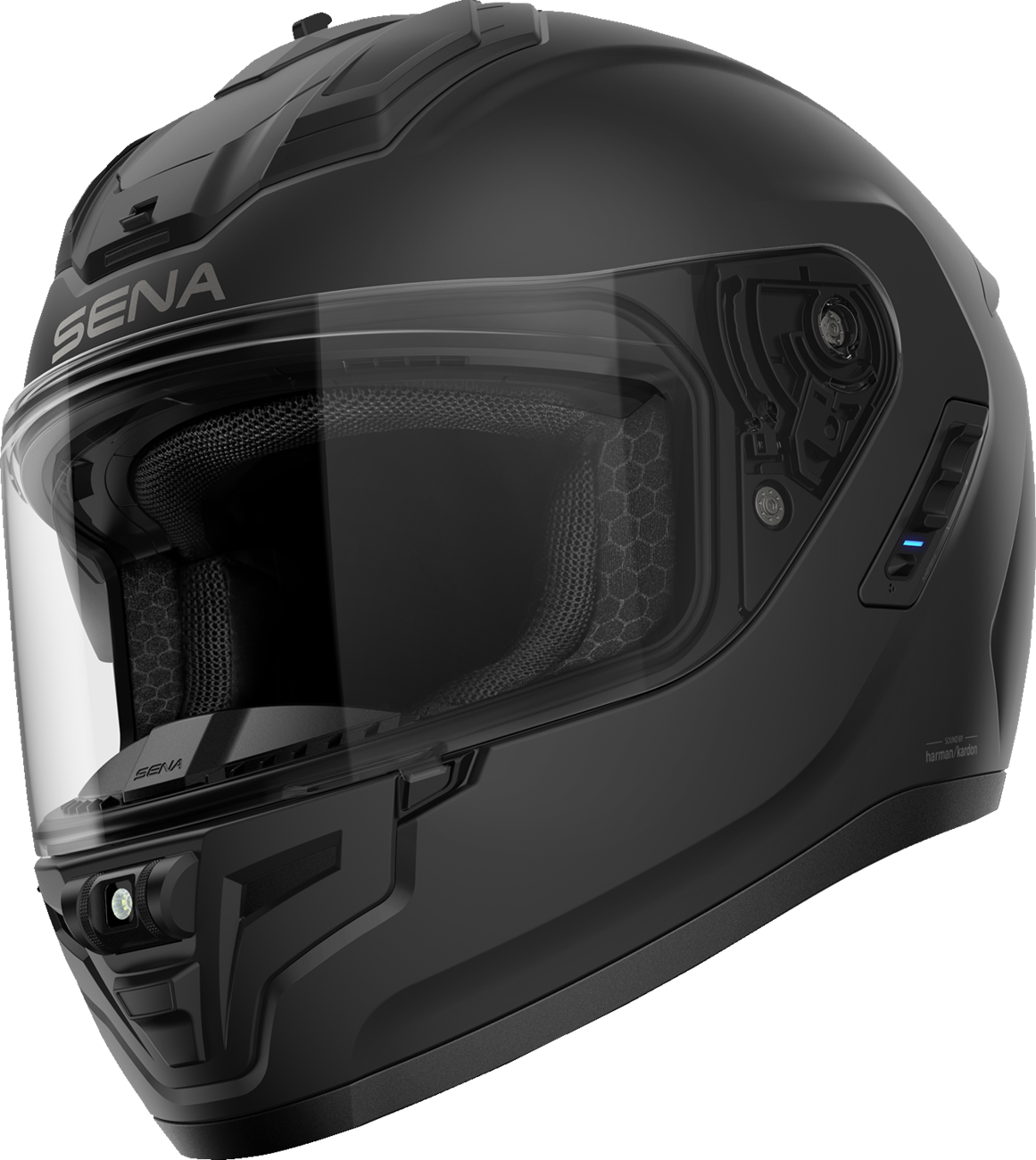 Sena Phantom full-face helmet in Matte Black β front view