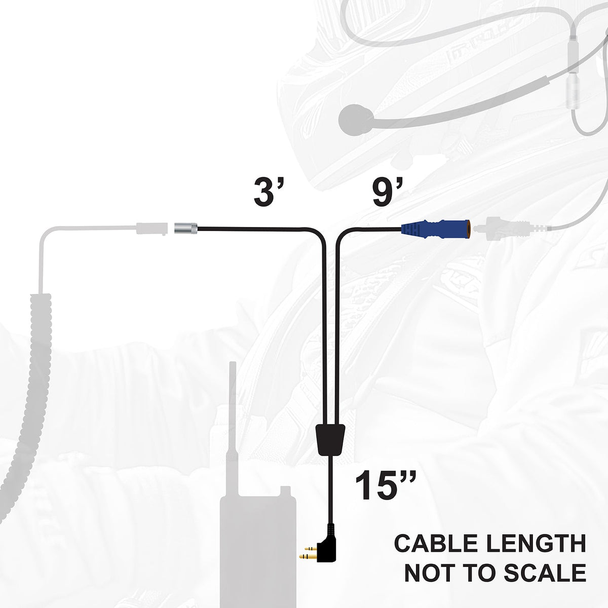 Wired XL Single Seat Car Harness with Pre-Wired 2-Pin Rugged Handheld Radio Connector
