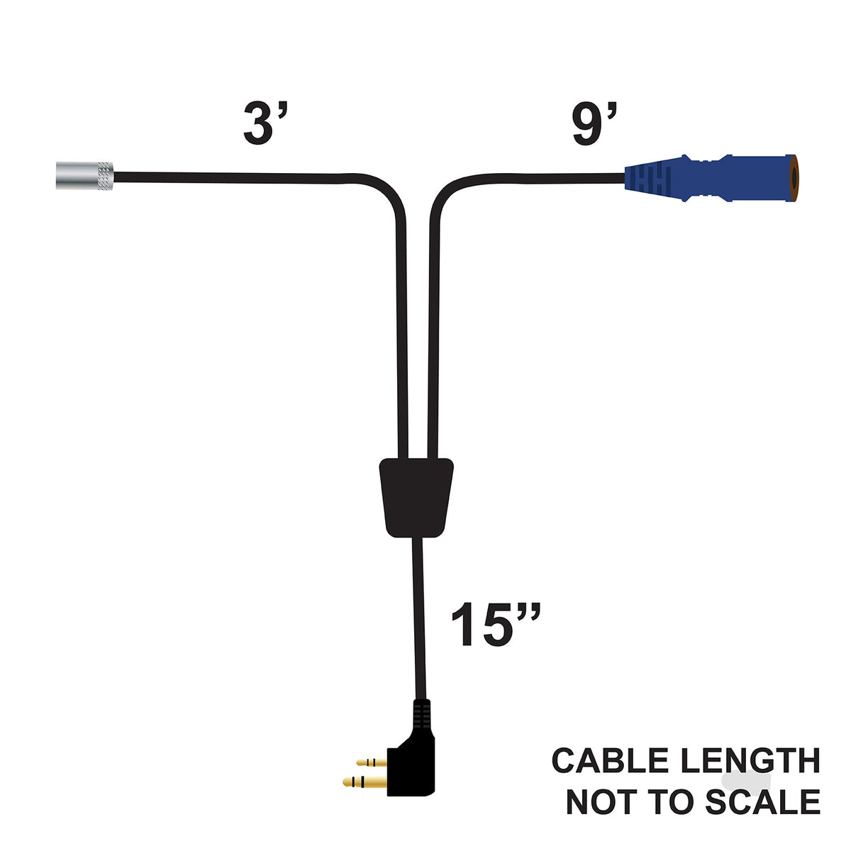 Wired XL Single Seat Car Harness with Pre-Wired 2-Pin Rugged Handheld Radio Connector