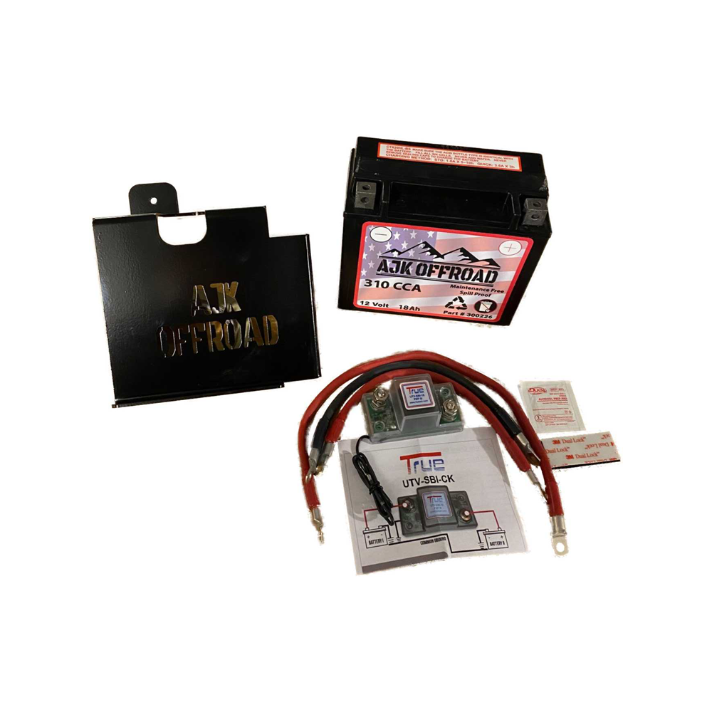Can-Am Maverick X3 Dual Battery Kit — Can-Am X3 Dual Battery Kit by AJK Offroad Full View of Battery Kit