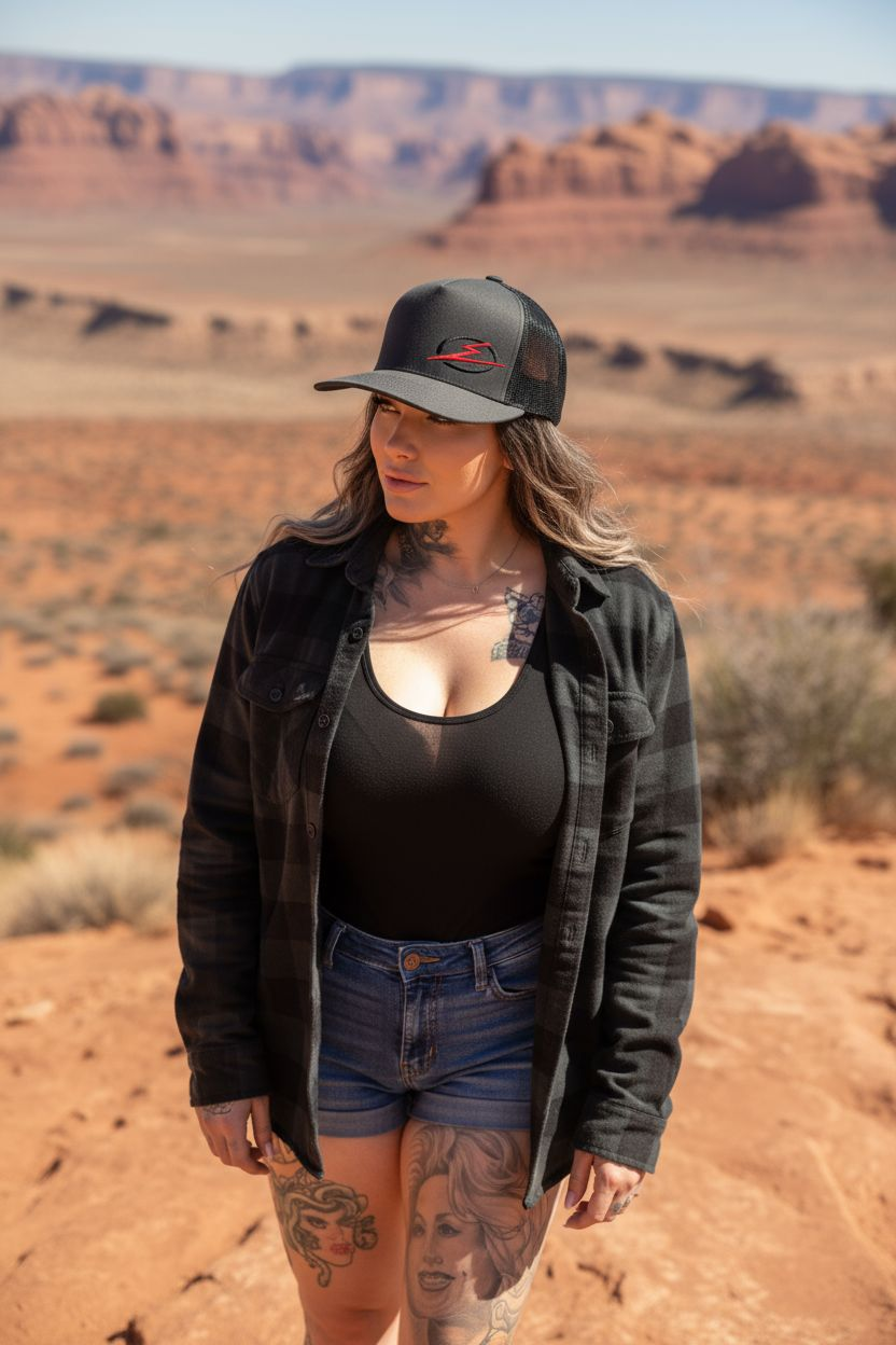 Classics 2-Tone Trucker Hat Charcoal/Black, Black/Red Elektric Logo