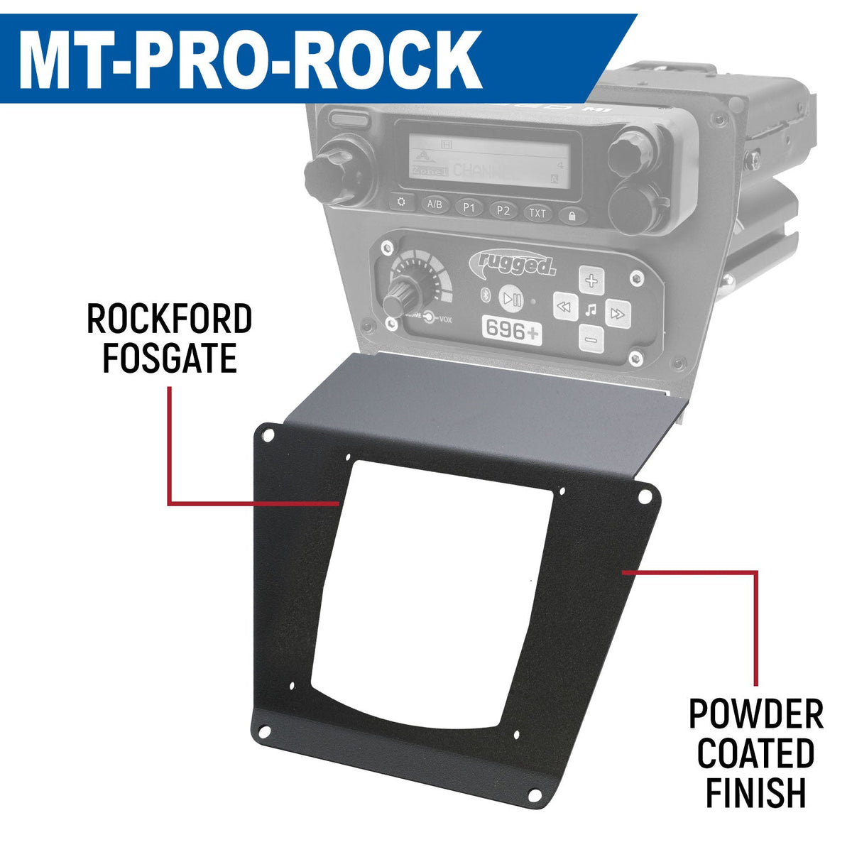Lower Accessory Panel for Polaris RZR PRO XP, RZR Turbo R, and RZR PRO R Dash Mount Radio and Intercom – Rockford Fosgate