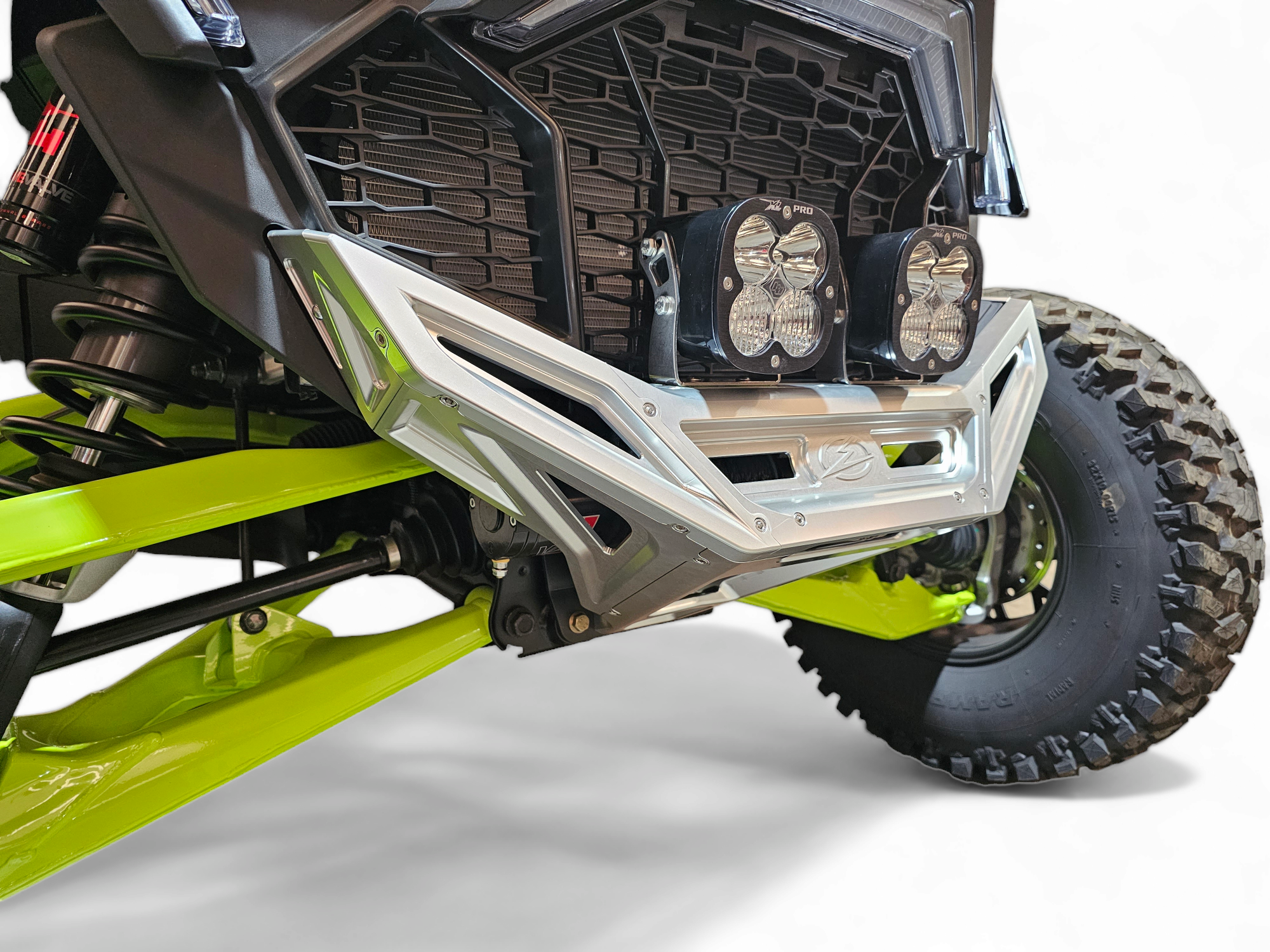 2022-2025 Polaris RZR Pro R, Pro S, Turbo R Machined Billet Front Winch Bumper (Clear Anodize)