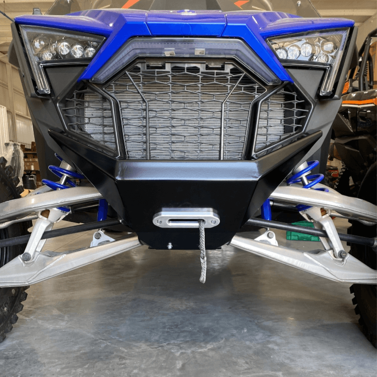 Polaris Pro R Front Bumper — Polaris Pro R Front Bumper Replacement Powder Black by AJK Offroad