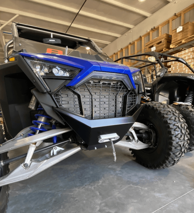 Polaris Pro R Front Bumper — Polaris Pro R Front Bumper Side View by AJK Offroad