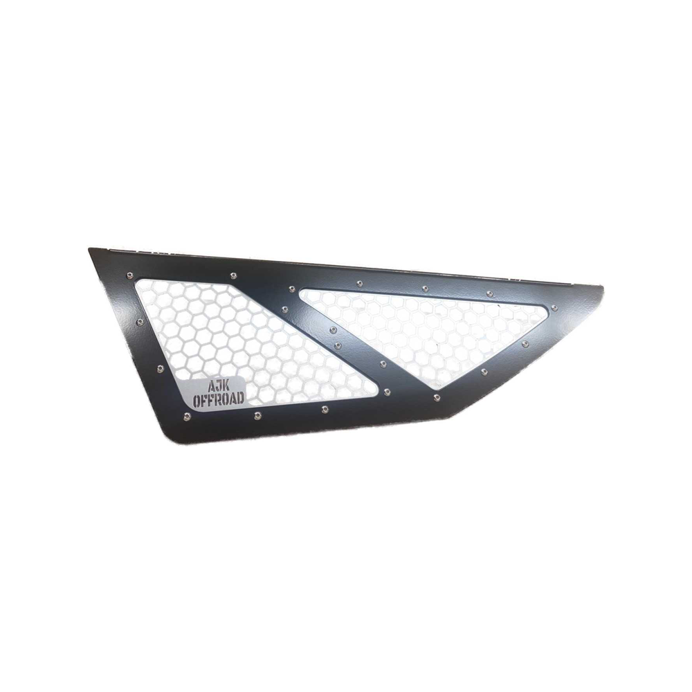 Vented Honda Talon Lower Doors — Vented Honda Talon Lower Doors by AJK Offroad Front Silver Vent Door Close Up