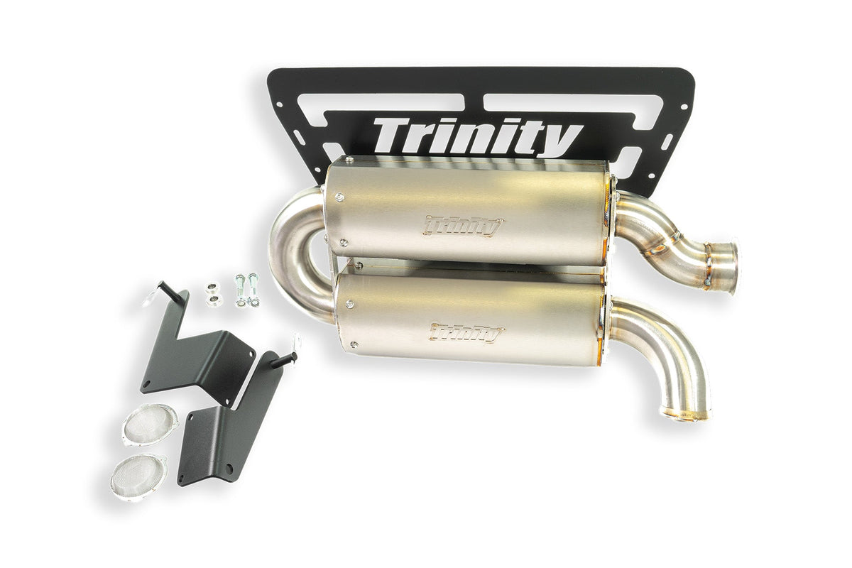 Trinity Racing quiet dual slip-on exhaust for 2024 Polaris RZR XP 1000