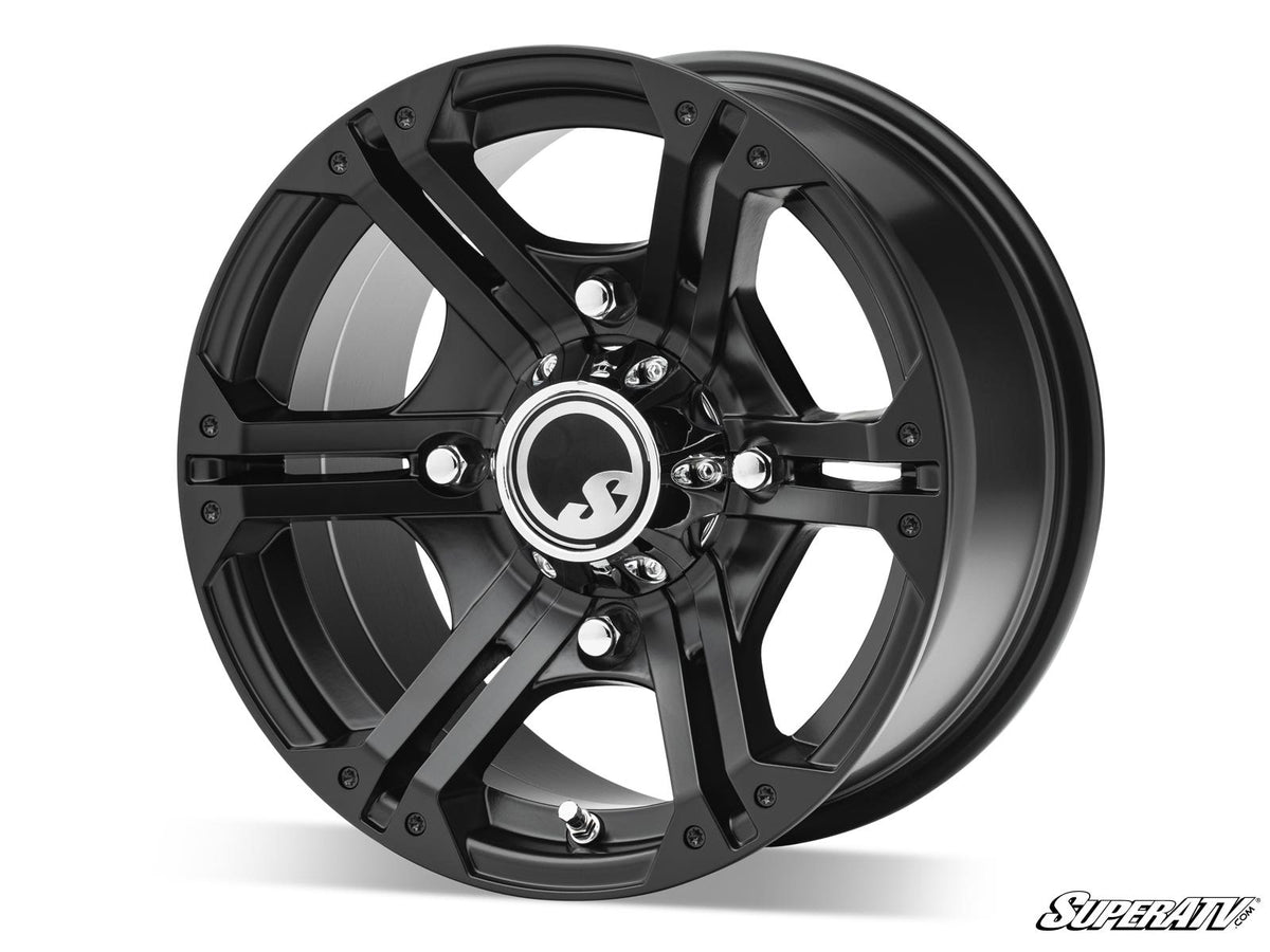 SuperATV Intimidator Tires 30x10x14 on 14in. Bandit H-Series Black Wheels 4/156 Pattern - image 2