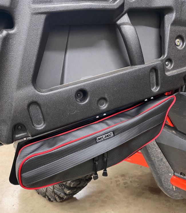Honda Talon Door Bags — Honda Talon Door Bags by AJK Offroad Side Top Angle of Bags Installed