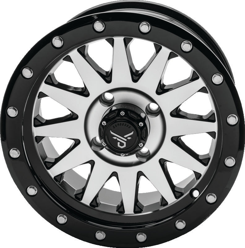 QuadBoss Wagon 14x7 UTV Wheel – 4x110 Black Machined – representative manufacturer image