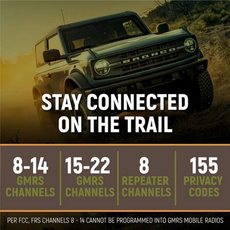 Ford Bronco G1 Two - Way GMRS Mobile Radio Kit | Rugged Radios - Rad UTV Parts